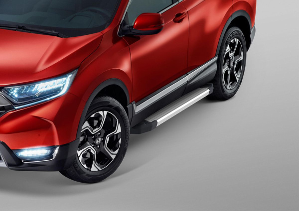 Фото Пороги алюминиевые Rival "Silver" для Honda CR-V 2017-
