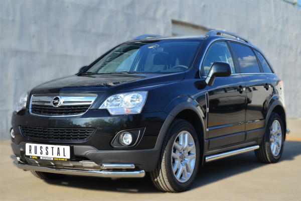 Фото Защита переднего бампера d63 (секции) d42 (уголки) OPEL ANTARA 2012-