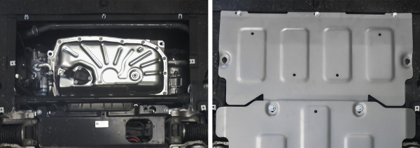 Фото Защита картера Rival для Audi A7 2018-н.в., алюминий 4 мм, с крепежом, 333.0343.1