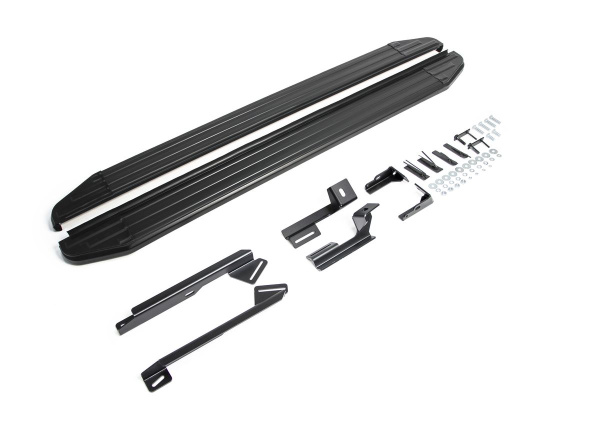 Фото Пороги алюминиевые Rival "Premium-Black" для Geely Emgrand X7 2013-2016-