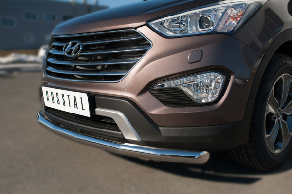 Фото Защита переднего бампера d63 (секции) HYUNDAI SANTA FE GRAND 2014-2015