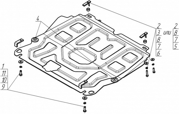 Фото Защита Motodor для двигателя,кпп Nissan Qashqai V-1,2;1,6;2(15-)/X-Trail V-1,6;2;2,5(07-15-)
