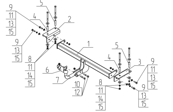 Фаркоп AvtoS для Chery Tiggo 8 Pro Max I (2022-)