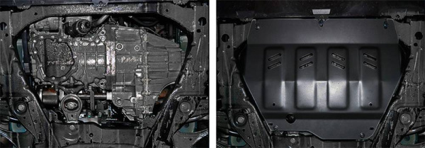 Фото Защита картера и КПП Автоброня для Mercedes Benz Vito FWD V-1,6d (88hp;114hp) 2015-