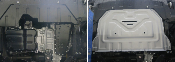 Фото Защита картера и КПП Rival для Mitsubishi Outlander 2012-2015 2015-2018 2018-н.в., алюминий 4 мм, с крепежом, 333.4036.1