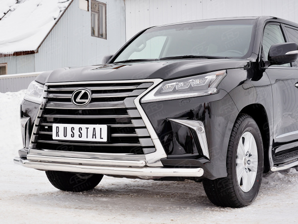 Фото Защита переднего бампера d63 секция-d42 дуга LEXUS LX450d-LX570 2015 (кроме F-Sport)