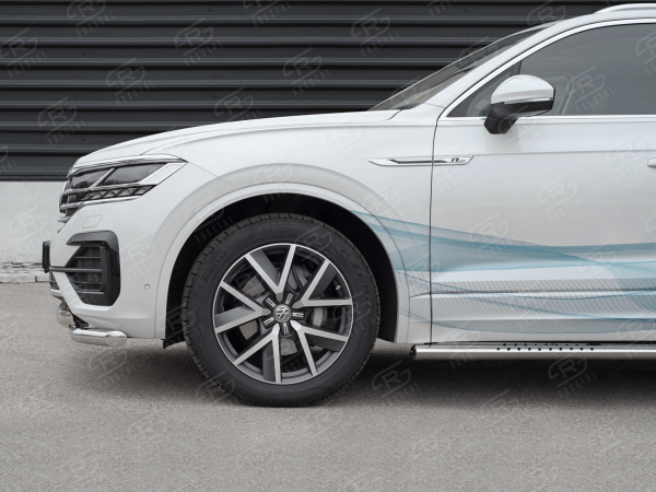 Фото Защита переднего бампера d63 дуга-d63 уголки+клыки VOLKSWAGEN TOUAREG 2018-