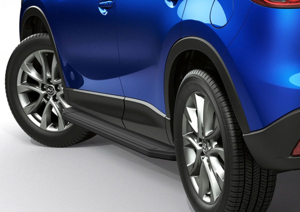 Фото Пороги алюминиевые Rival "Premium-Black" для Mazda CX-5 2011-2015-2017