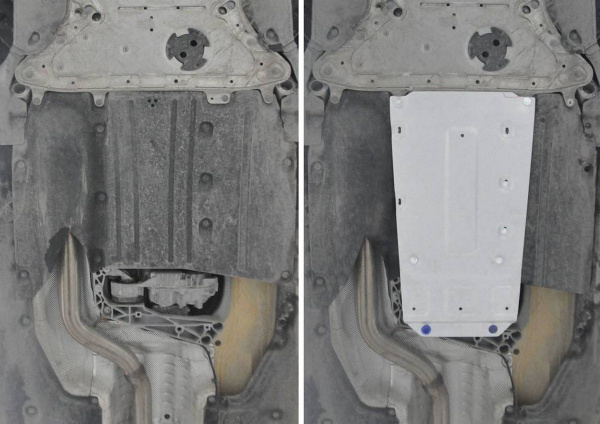 Фото Защита КПП и РК Rival для BMW 5-series 4WD 2016-н.в., алюминий 4 мм, с крепежом, 333.0530.1