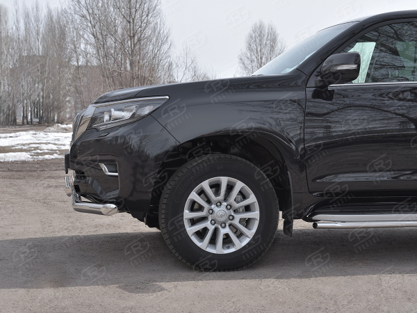 Фото Защита переднего бампера d76 секции-d75х42 дуга TOYOTA LC PRADO 150 2017-