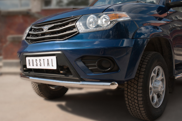 Фото Защита переднего бампера d63 (секции) UAZ Patriot 2014