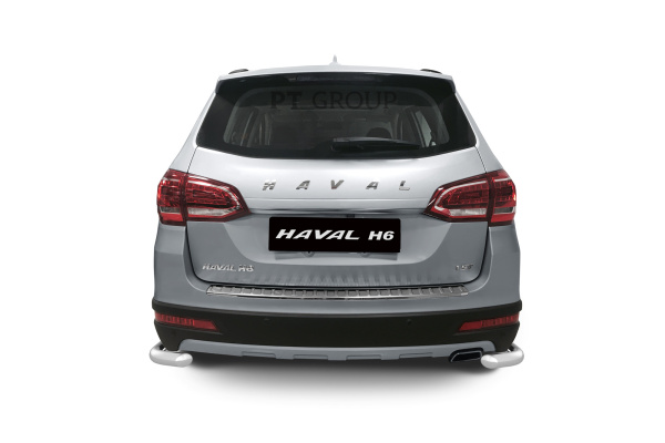 Фото Защита заднего бампера угловая Ø63мм (НПС) HAVAL H6 2014-