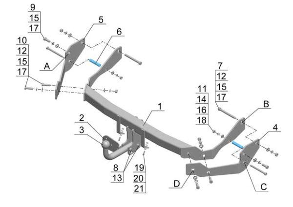 фото Фаркоп AvtoS для HYUNDAI Santa Fe Classic (2007-2013)