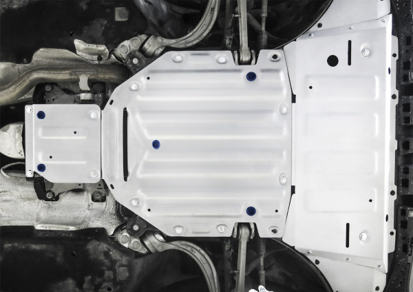 Фото Защита картера, КПП и РК Rival для Audi Q8 2019-н.в., алюминий 4 мм, с крепежом, K333.0348.1