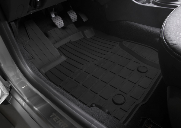 Коврики салона литьевые Rival для Nissan Terrano 5-дв. 2WD/4WD 2017-н.в./Renault Duster 5-дв. 2WD/4WD 2015-н.в., резина, с крепежом, с перемычкой, 5 шт., 64701003