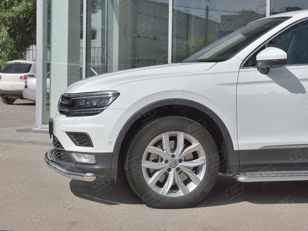 Фото Защита переднего бампера d63 волна VOLKSWAGEN TIGUAN 2017- (кроме Off Road)