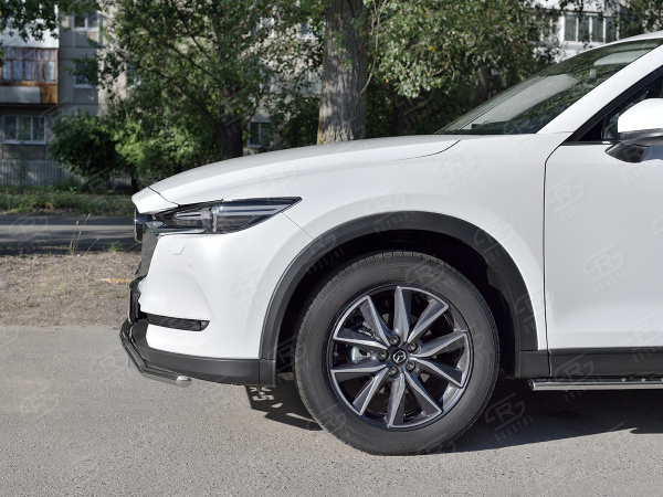 Фото Защита переднего бампера d42 волна с надписью MAZDA CX-5 2017-