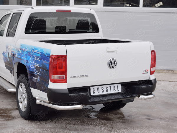Фото Защита заднего бампера уголки d63 секции-d42 секции VOLKSWAGEN AMAROK 2016-