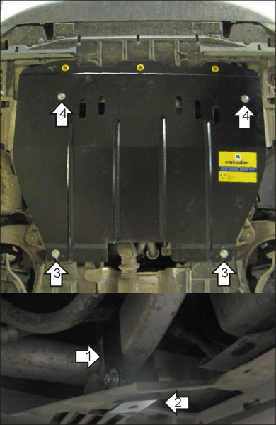 Фото Защита Motodor для картера и кпп Citroen C5 (2008-2010)