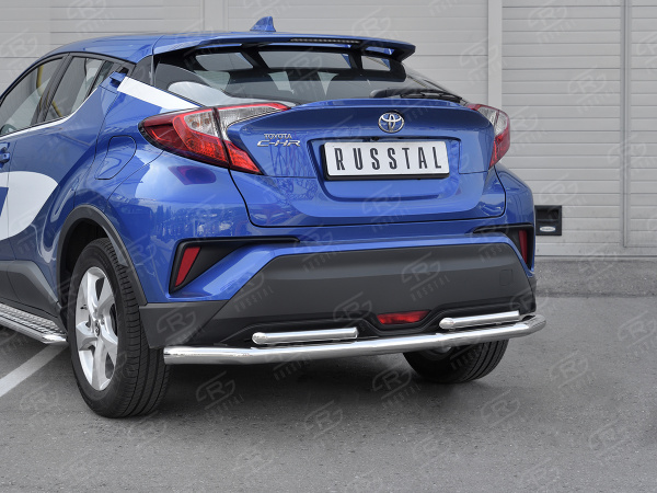 Фото Защита заднего бампера d63 секции-d42х2 прямой TOYOTA C-HR 2018-