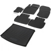 Комплект ковриков салона и багажника Rival для Mitsubishi Outlander III 5-дв. (багажник с органайзером) 2012-2018 2018-н.в., полиуретан, без крепежа, с перемычкой, 6 шт., K14002002-3
