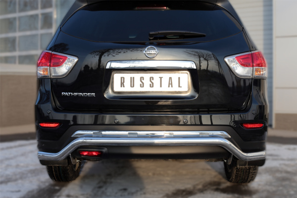 Фото Защита заднего бампера d63 (волна) NISSAN Pathfinder 2014-