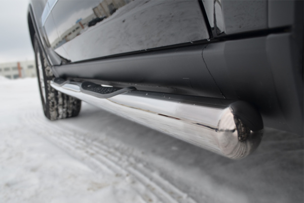 Фото Защита порогов d76 с накладкой (вариант 3) JEEP Grand Cherokee 2012