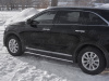 Пороги труба 75х42 овал с проступью KIA SORENTO PRIME 2018-