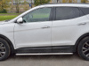 Фото Пороги труба d42 С листом (лист нерж, проф. нерж)(вариант 3) HYUNDAI SANTA FE PREMIUM 2015-2017