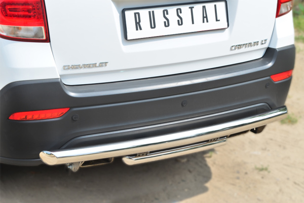 Фото Защита заднего бампера d63 (дуга) d42 (дуга) декор-паз CHEVROLET Captiva 2013-2016