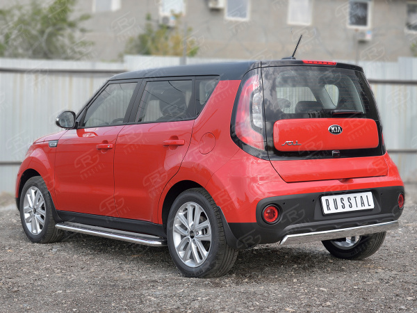 Фото Защита заднего бампера d75х42 дуга KIA SOUL 2017-