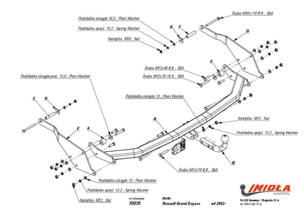 фото Фаркоп Imiola для Renault Grand Espace 2002-