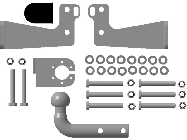 фото Фаркоп Мотодор с оцинкованным шаром на Nissan Pathfinder 2005-2014