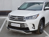 Фото Защита переднего бампера d42 волна с надписью TOYOTA HIGHLANDER 2017