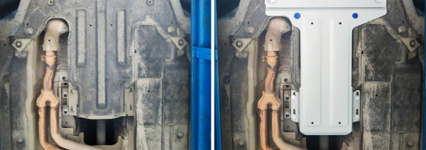 Фото Защита КПП Rival для Jaguar XE RWD 2015-н.в., алюминий 4 мм, с крепежом, 333.2604.1