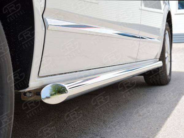 Фото Пороги труба d63 левый (вариант 1) VOLKSWAGEN Caravella Transporter T6 2016 (длинная база)