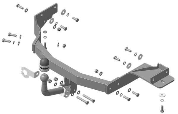 фото Фаркоп Мотодор полностью оцинкованный на Hyundai Santa Fé V 2021-