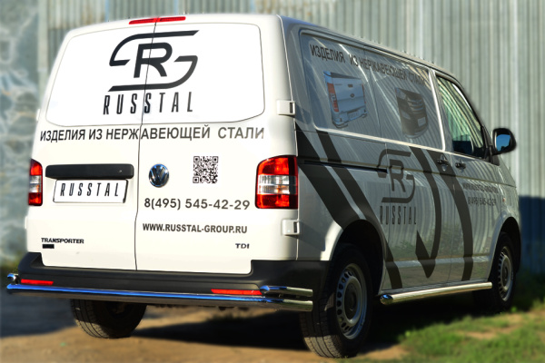 Фото Защита заднего бампера d63 (секции) d42 (уголки) VOLKSWAGEN Multivan-Caravelle 2010-2015