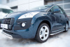 Фото Пороги труба d42 с листом (лист алюм,проф.нерж)(вариант 1) PEUGEOT 3008 2009-2013
