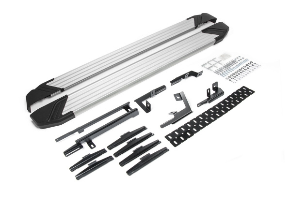 Фото Пороги алюминиевые Rival "Silver" для Toyota Highlander 2014-2017-