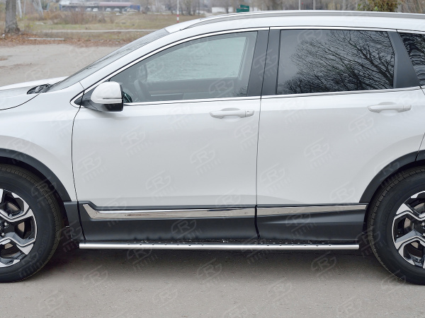 Фото Пороги труба 75х42 овал с проступью HONDA CR-V 2017-