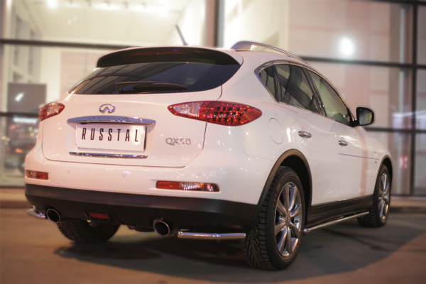 Фото Защита заднего бампера уголки d42 (секции) INFINITI QX 50 2014-2016
