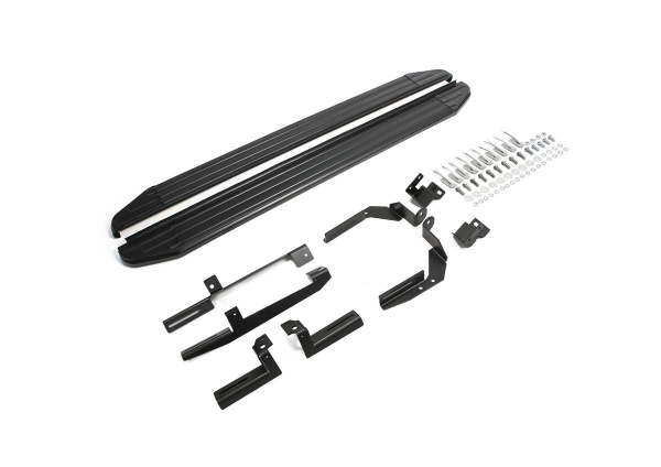 Фото Пороги алюминиевые Rival "Premium-Black" для Kia Sorento Prime 2015-2017