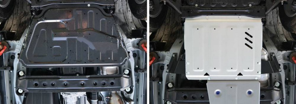 Фото Защита КПП Rival для Mitsubishi Pajero IV 2006-2011 2011-н.в., алюминий 4 мм, с крепежом, 333.4044.1