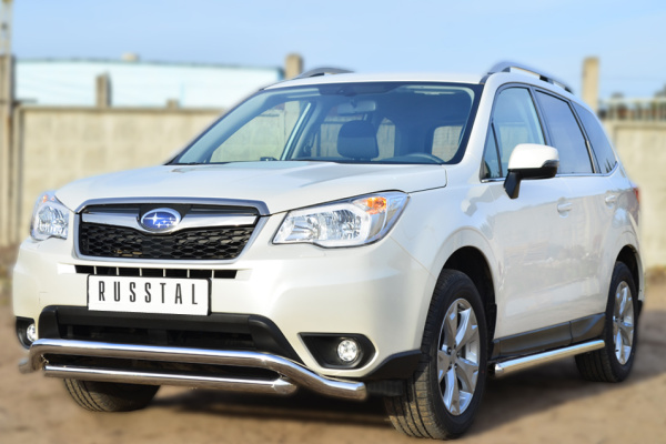 Фото Пороги труба d63 (вариант 3) (без брызговиков) SUBARU Forester 2013-