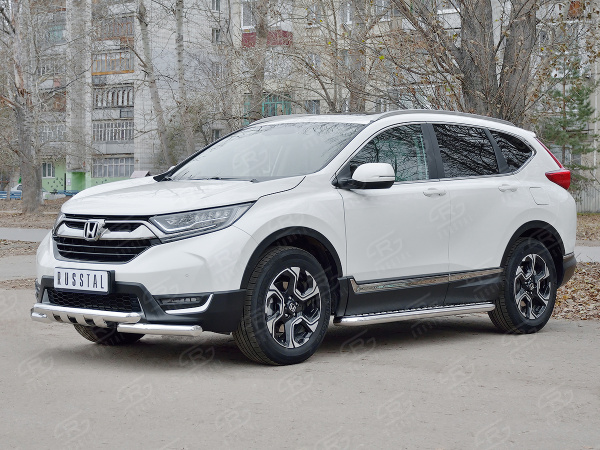Фото Защита переднего бампера d63 дуга-d63 уголки+клыки HONDA CR-V 2017-