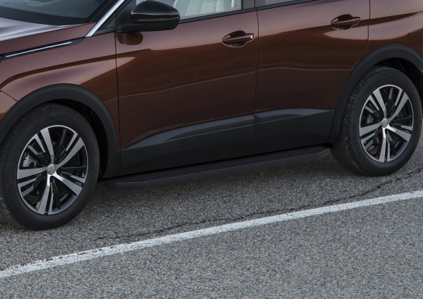 Фото Пороги алюминиевые Rival "Premium-Black" для Peugeot 3008 II 2016-н.в.