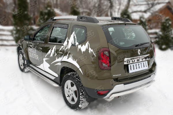 Фото Защита заднего бампера d75х42 (дуга) RENAULT Duster 2015-