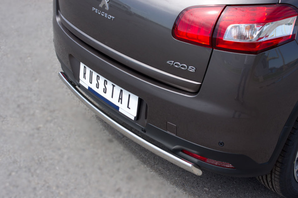 Фото Защита заднего бампера d75х42 овал PEUGEOT 4008 2012-2017