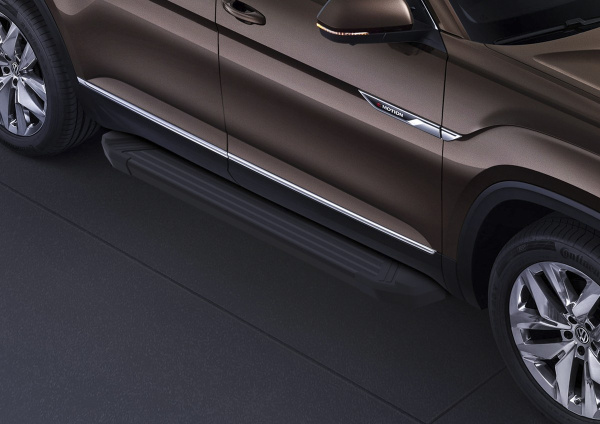 Фото Пороги алюминиевые Rival "Black" для Volkswagen Teramont 2018-